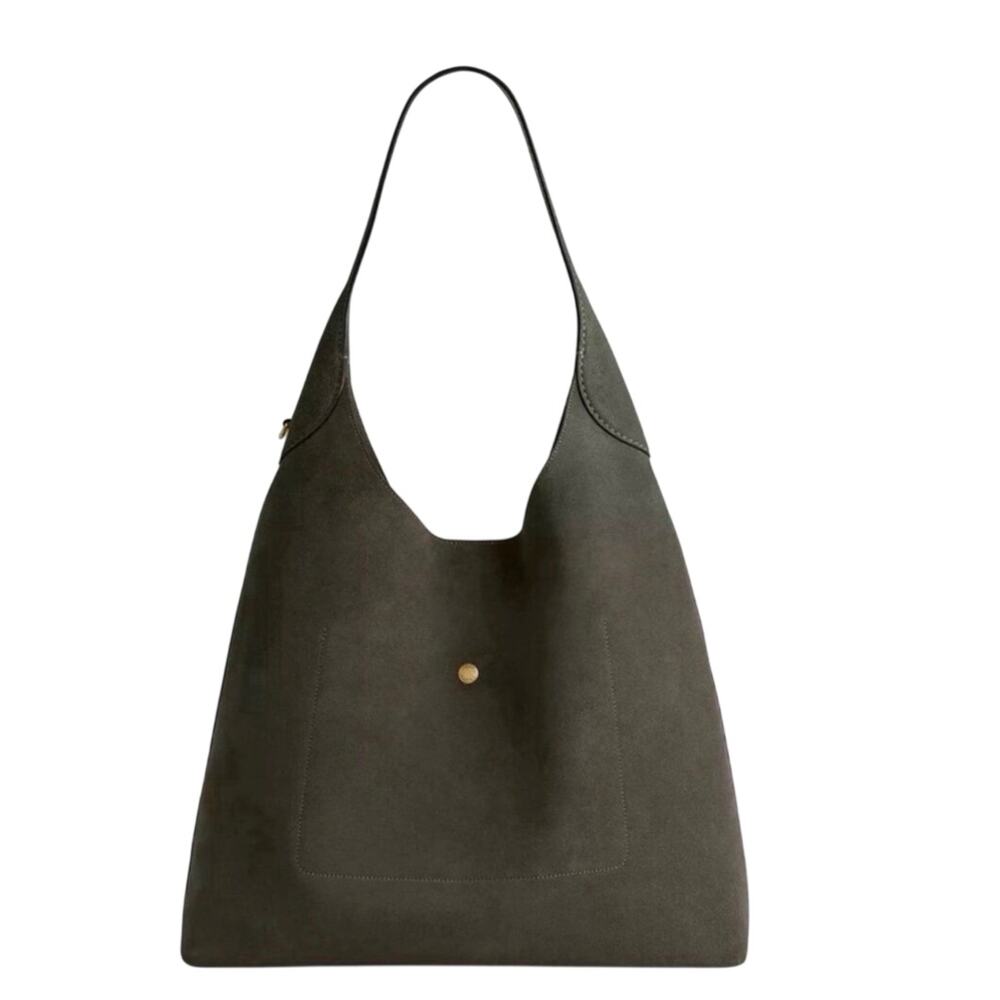 Coach Suede Brooklyn Shoulder Bag 39 Olive Hobo Leather Handbag - Picture 4 of 8